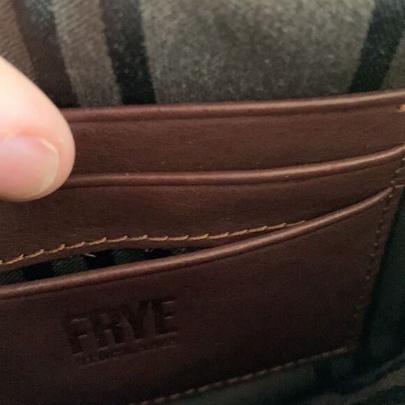 Frye Melissa Whipstitch Mini Saddle Distressed Leather Brown Crossbody Brown - Picture 7 of 14